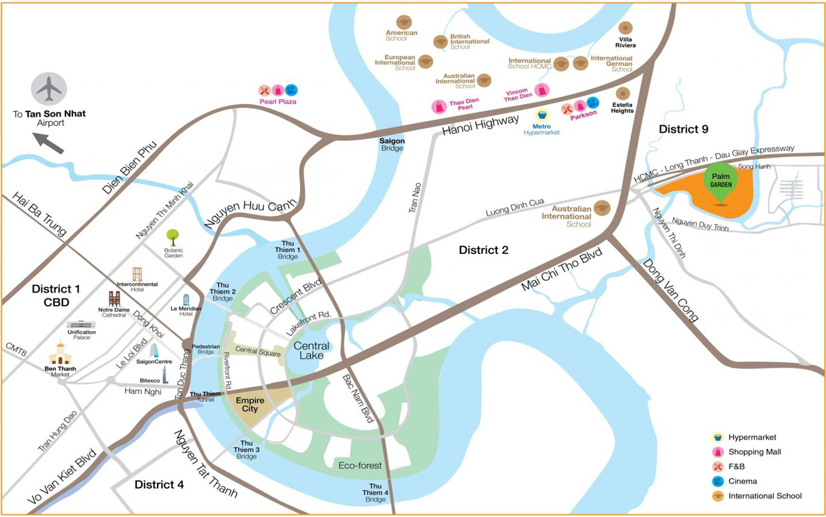 tuyen duong xung quanh palm garden